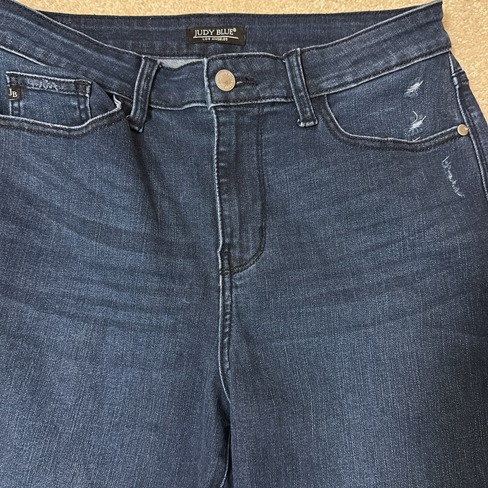 Vintage Judy Blue Style #JB8114DK dark blue jeans 7” cuff size 9/29 boyfriend - Picture 2 of 13